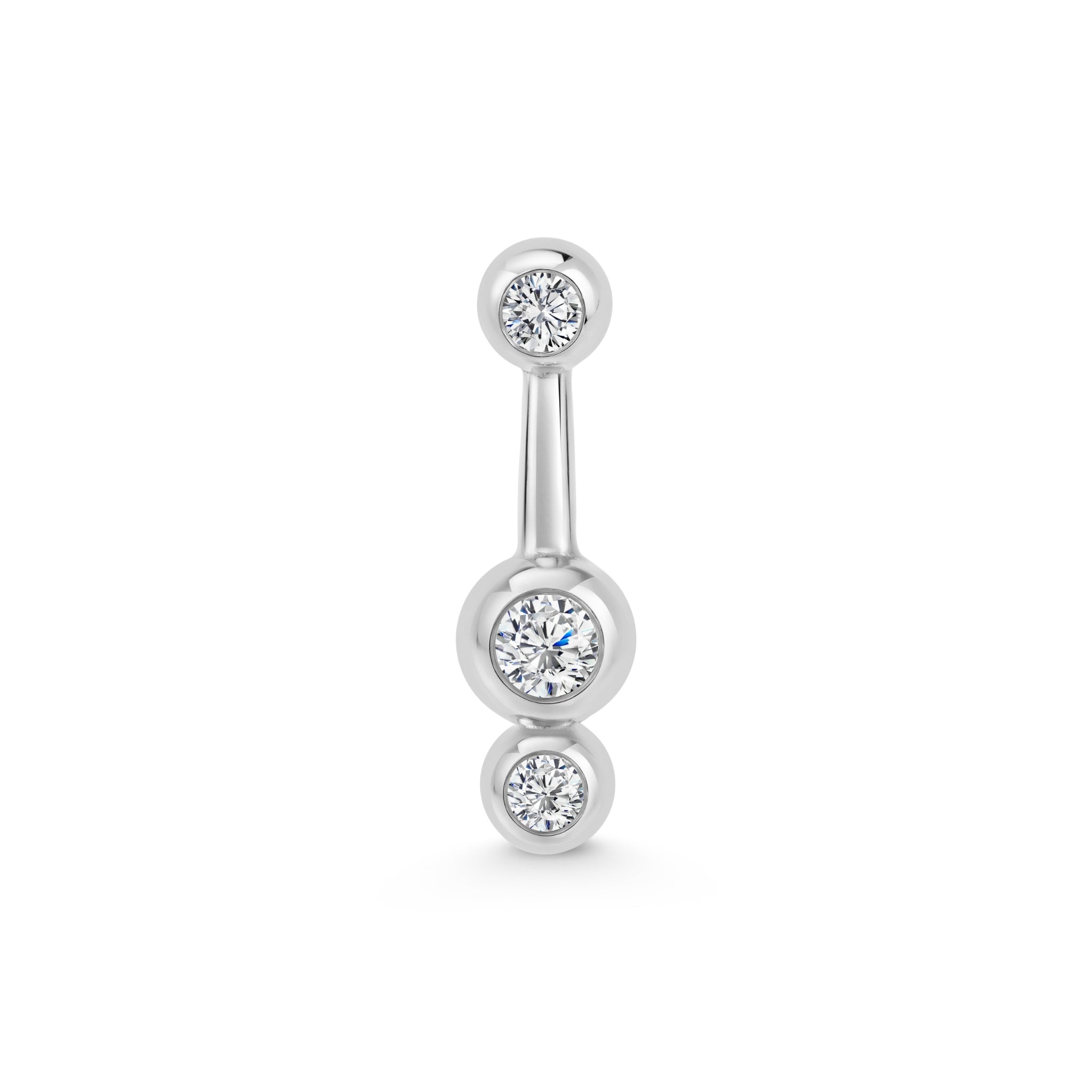 Mini Ray Single Stud v2 in Yellow Gold and Diamonds